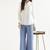 Styllow women english blue high-rise trousers with 2 deep pockets