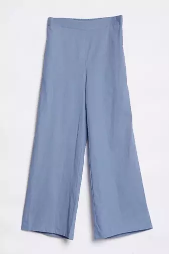 Styllow women english blue high-rise trousers with 2 deep pockets
