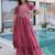 Stupendous Rose Pink Bead Work Chanderi Bridesmaid Dress