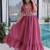 Stupendous Rose Pink Bead Work Chanderi Bridesmaid Dress