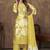 YELLOW DIGITAL PRINTED PREMIUM CHANDERI WITH HANDWORK WOMENS PARTY WEAR KURTI SET