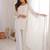 White Sequins Silk Festive Wear Pant Suit