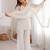 White Sequins Silk Festive Wear Pant Suit