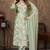 LIGHT GREEN DIGITAL PRINTED PREMIUM CHANDERI WITH HANDWORK WOMENS PARTY WEAR KURTI SET