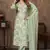 LIGHT GREEN DIGITAL PRINTED PREMIUM CHANDERI WITH HANDWORK WOMENS PARTY WEAR KURTI SET