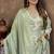 LIGHT GREEN DIGITAL PRINTED PREMIUM CHANDERI WITH HANDWORK WOMENS PARTY WEAR KURTI SET