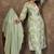 LIGHT GREEN DIGITAL PRINTED PREMIUM CHANDERI WITH HANDWORK WOMENS PARTY WEAR KURTI SET