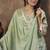 LIGHT GREEN DIGITAL PRINTED PREMIUM CHANDERI WITH HANDWORK WOMENS PARTY WEAR KURTI SET
