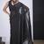 Black cut dana sequin embroidered work two tone satin silk blend saree sari