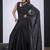 Black cut dana sequin embroidered work two tone satin silk blend saree sari