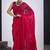 Magenta cut dana sequin embroidered work two tone satin silk blend saree sari