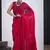 Magenta cut dana sequin embroidered work two tone satin silk blend saree sari