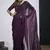Wine cut dana sequin embroidered work two tone satin silk blend saree sari