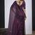 Wine cut dana sequin embroidered work two tone satin silk blend saree sari