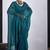 Teal cut dana sequin embroidered work two tone satin silk blend saree sari