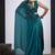 Teal cut dana sequin embroidered work two tone satin silk blend saree sari