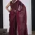 Maroon cut dana sequin embroidered work two tone satin silk blend saree sari