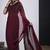 Maroon cut dana sequin embroidered work two tone satin silk blend saree sari