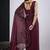 Maroon cut dana sequin embroidered work two tone satin silk blend saree sari