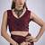 Maroon cut dana sequin embroidered work two tone satin silk blend saree sari