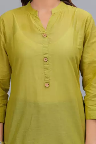 olive straight cotton kurta 