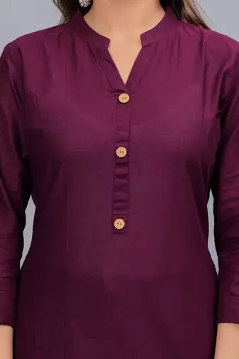 wine straight cotton kurta 