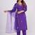 PURPLE COTTON BLEND WITH EMBRODEIRY WORK DESIGN WOMENS KURTI SET 