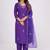 PURPLE COTTON BLEND WITH EMBRODEIRY WORK DESIGN WOMENS KURTI SET 