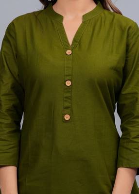 dark green straight cotton kurta  5