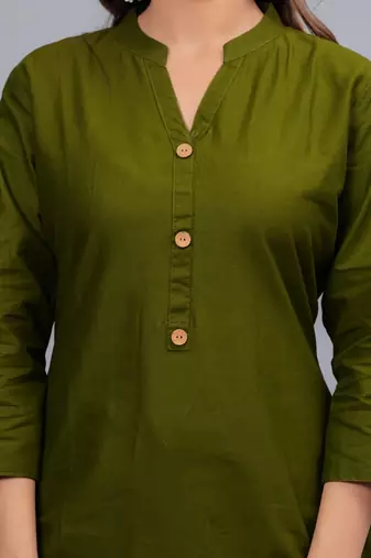 dark green straight cotton kurta 