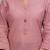 Women's solid onion straight cotton kurta with mandarin collar and 3/4 fold-up sleeves