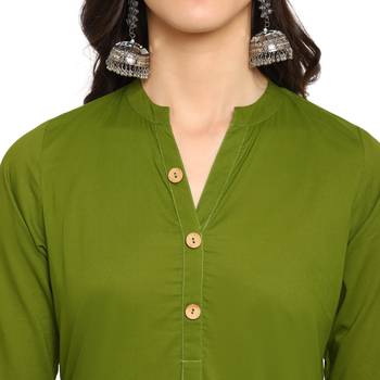 green straight cotton kurta  5