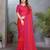 Pink satin patta swarovski work saree with matching blouse piece