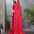Pink satin patta swarovski work saree with matching blouse piece