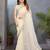 Cream fendy chiffon sequence work saree with matching blouse piece