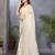 Cream fendy chiffon sequence work saree with matching blouse piece