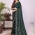 Green georgette swarovski work saree with matching blouse piece