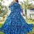 Women blue floral print georgette fit & flare gown