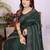 Green georgette swarovski work saree with matching blouse piece