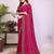 rani pink georgette swarovski work saree with matching blouse piece