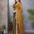 Olive fendy chiffon embroidery work saree with matching blouse piece