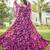 Women pink floral print georgette fit & flare gown