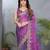 Purple fendy chiffon embroidery work saree with matching blouse piece