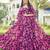 Women pink floral print georgette fit & flare gown