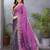 Purple fendy chiffon embroidery work saree with matching blouse piece