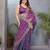 Purple fendy chiffon embroidery work saree with matching blouse piece