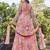 Women peach tie dye georgette fit & flare gown