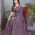 Mauve  georgette swarovski work saree with matching blouse piece