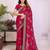 Rani pink georgette embroidery work saree with matching blouse piece