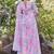 Women pink tie dye georgette fit & flare gown